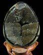 Septarian Dragon Egg Geode - Black Crystals #71990-2
